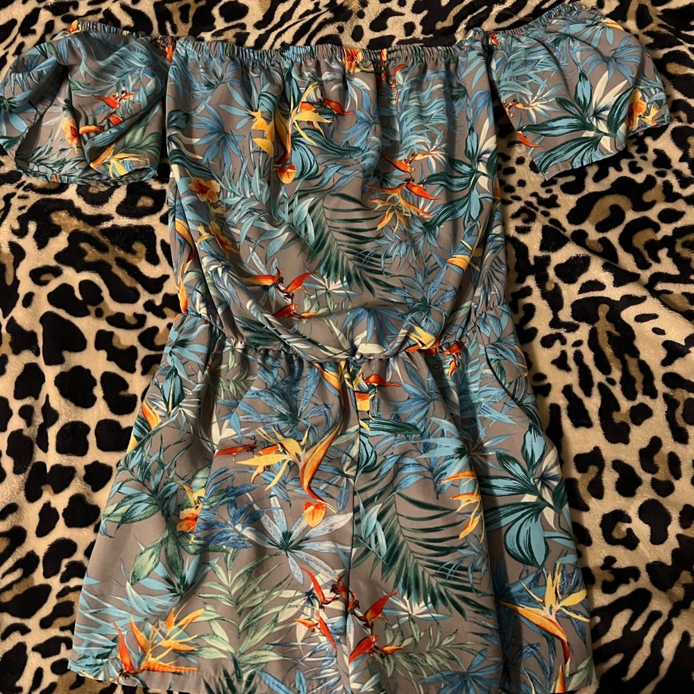 Grey and blue romper